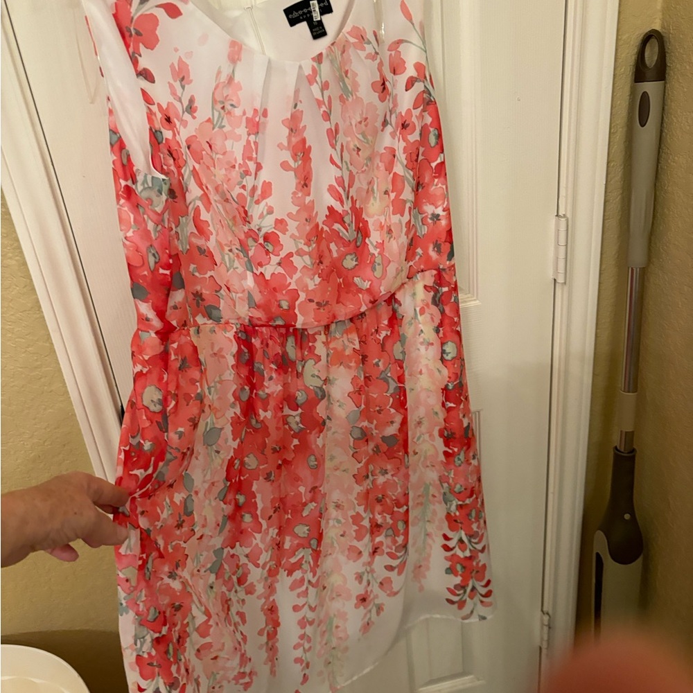 A beautiful dress with bright summer and spring colors.